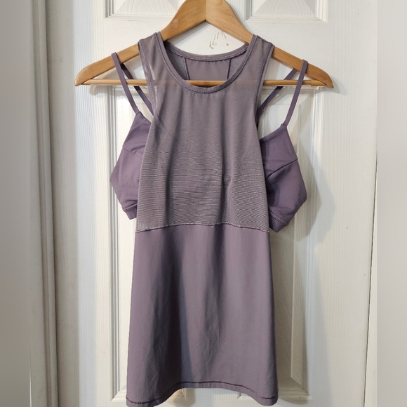Lululemon Fresh in Mesh Tank Dusky Lavender Built in Bra - Picture 1 of 5